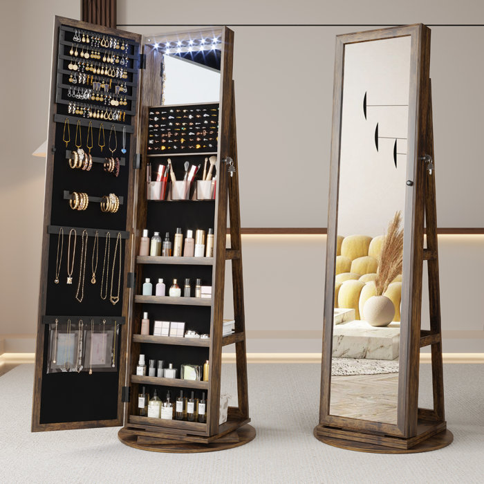 Loon Peak® Chrisney 21.6'' Wide Jewelry Armoire with Mirror & Reviews